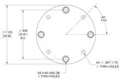 WR-19 Waveguide Short Plate, UG-Cover Round Flange, 4mm Copper（图2）