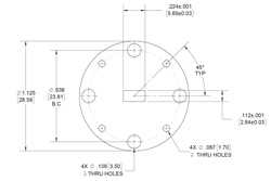 WR-22 Waveguide Shim, UG-Cover Round flange, 3mm Brass（图2）