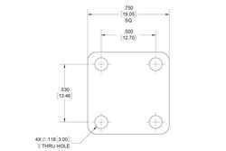 WR-28 Waveguide Short Plate, UG-Cover Square Flange, 5mm Copper（图2）