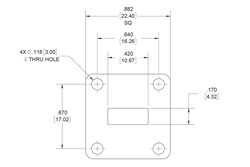 WR-42 Waveguide Shim, UG-Cover Square flange, 4mm Brass（图2）