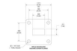 WR-62 Waveguide Shim, UG-Cover Square flange, 5mm Brass（图2）