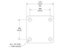 WR-62 Waveguide Short Plate, UG-Cover Square Flange, 5mm Copper（图2）