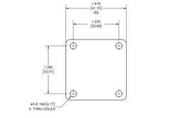 WR-90 Waveguide Short Plate, UG-Cover Square Flange, 5mm Brass（图2）