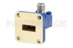 WR-42 UG-595/U Square Cover Flange to SMA Female Waveguide to Coax Adapter Operating from 18 GHz to 26.5 GHz（图2）