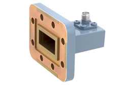 WR-90 CPR-90G Grooved Flange to SMA Female Waveguide to Coax Adapter, 8.2 GHz to 12.4 GHz, X Band, Aluminum, Paint（图2）