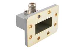 WR-187 UDR48 Flange to N Female Waveguide to Coax Adapter Operating from 3.94 GHz to 5.99 GHz in Aluminum（图2）