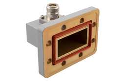 WR-187 PDR48 Flange to N Female Waveguide to Coax Adapter Operating from 3.94 GHz to 5.99 GHz in Aluminum（图2）