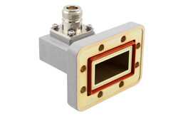 WR-137 PDR70 Flange to N Female Waveguide to Coax Adapter Operating from 5.38 GHz to 8.17 GHz in Aluminum（图2）