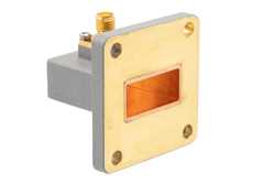 WR-90 UBR100 Flange to SMA Female Waveguide to Coax Adapter Operating from 8.2 GHz to 12.4 GHz in Brass（图2）