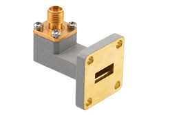 WR-42 UBR220 Flange to SMA Female Waveguide to Coax Adapter Operating from 17.6 GHz to 26.7 GHz in Brass（图2）