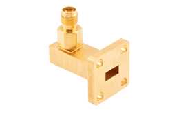 WR-28 UBR320 Flange to 2.92mm Female Waveguide to Coax Adapter Operating from 26.5 GHz to 40 GHz in Brass（图2）