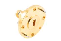 WR-22 UG383/U Flange to End Launch 2.4mm Female Waveguide to Coax Adapter Operating from 33 GHz to 50 GHz in Brass（图2）