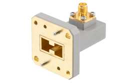 WRD-750 UG Square Cover Flange to SMA Female Waveguide to Coax Adapter Operating from 7.5 GHz to 18 GHz in Copper Alloy（图2）