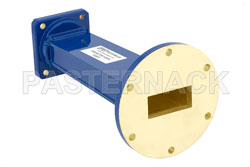 WR-137 to WR-112 Waveguide Transition 6 Inch Length, UG-344/U Round Cover Flange to UG-51/U Square Cover Flange（图2）