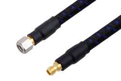 1.0mm公头转1.0mm母头精密电缆组件，使用PE-TC110同轴电缆，RoHS， 6英寸